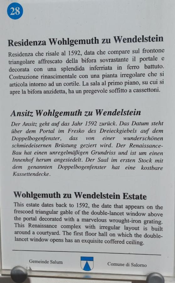 Ansitz Von Wohlgemuth Apartment Salorno Luaran gambar